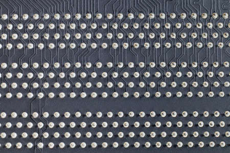 Computer motherboard with a view of parts and componentsの写真素材