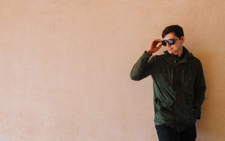 Portrait of a beautiful stylish guyの写真素材