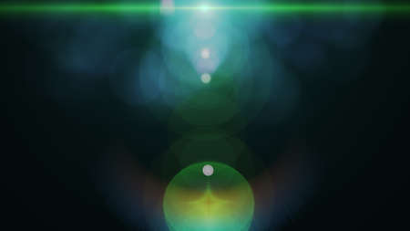 abstract of lighting digital lens flare in dark backgroundの写真素材