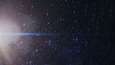 abstract of lighting digital lens flare in dark backgroundの写真素材