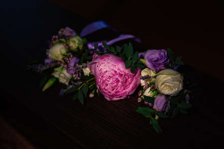 Beautiful wedding bouquet of beautiful fresh flowers