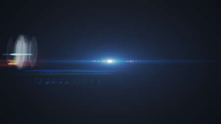 Abstract of lighting digital lens flare in dark background