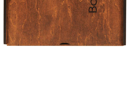 Old wooden box isolated on white background