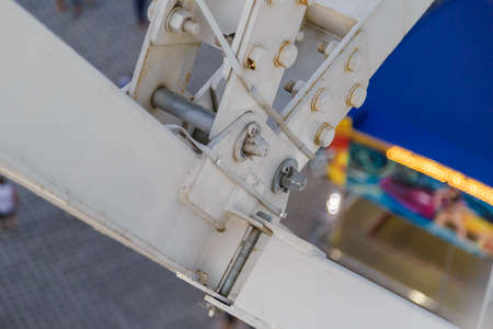 Details of the ferris wheel close-up, cab and mounts.