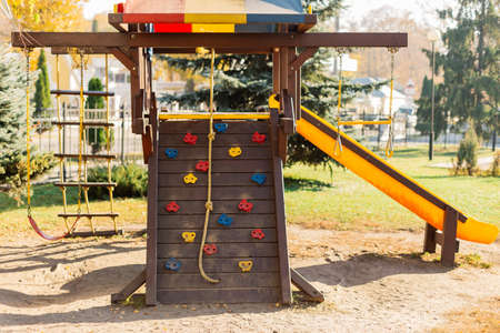 Slide on the playground on a sunny day.の写真素材