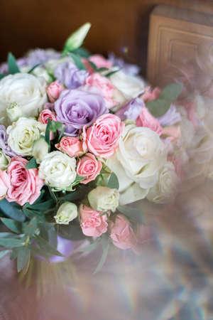Very beautiful fresh wedding bouquet of flowers.の写真素材