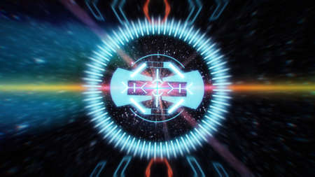 Futuristic HUD sight on an abstract background with highlights