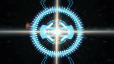 Futuristic HUD sight on an abstract background with highlights