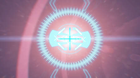 Futuristic HUD sight on an abstract background with highlights