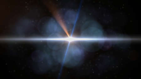 Real Lens Flare Shot in Studio over Black Background. Easy to add as Overlay or Screen Filter over...