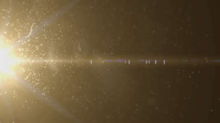 Real Lens Flare Shot in Studio over Black Background. Easy to add as Overlay or Screen Filter over Photosの写真素材