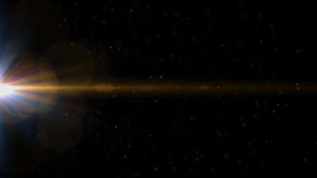 Real Lens Flare Shot in Studio over Black Background. Easy to add as Overlay or Screen Filter over...