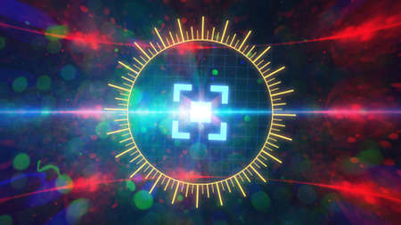 Futuristic HUD sight on an abstract background with highlights