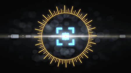 Futuristic HUD sight on an abstract background with highlights.