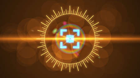 Futuristic HUD sight on an abstract background with highlights.の写真素材