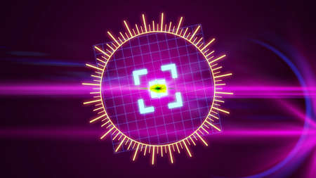 Futuristic HUD sight on an abstract background with highlights.