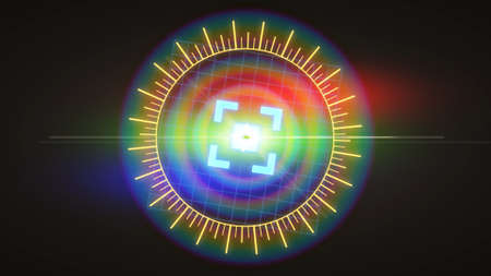 Futuristic HUD sight on an abstract background with highlights.の写真素材