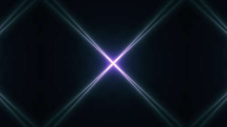 Beautiful lens flare with rays on a black background.の写真素材