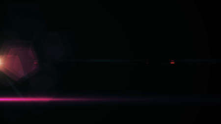 Anamorphic lens flare from a photo camera lens. Anamorphic background.