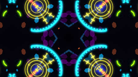 Designer kaleidoscope background with beautiful elements. New trends.
