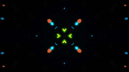A variety of glowing abstract hud elements.