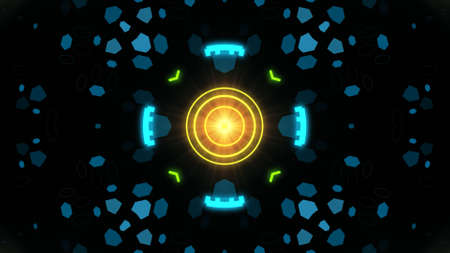 A variety of glowing abstract hud elements.