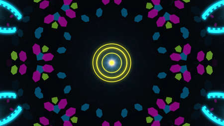 Designer kaleidoscope background with beautiful elements. New trends.の写真素材