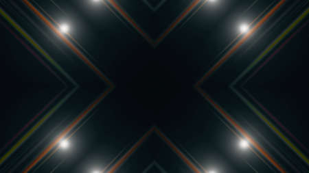 Beautiful designer drawing illustration with rays and black background.の写真素材