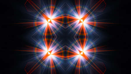 Beautiful designer drawing illustration with rays and black background.の写真素材