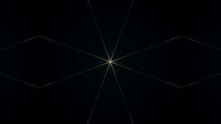 Beautiful lens flare with rays on a black background.