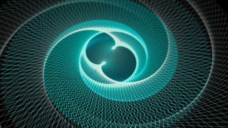 Multicolored circular abstract background. Tunnel of lines.の写真素材