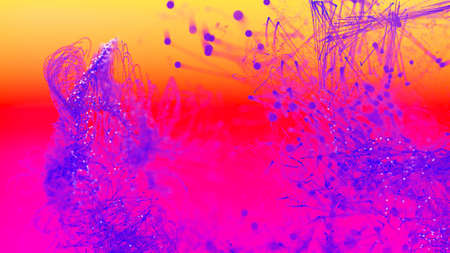 Multi-colored flying particles. 3d illustration. Background for the designer.の写真素材