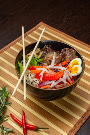 Beef Tail Soup with Egg and Vegetablesの写真素材