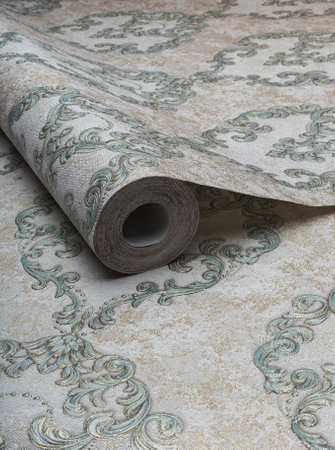 Large roll of wallpaper for the wall with a beautiful textureの写真素材