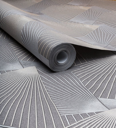 Large roll of wallpaper for the wall with a beautiful textureの写真素材