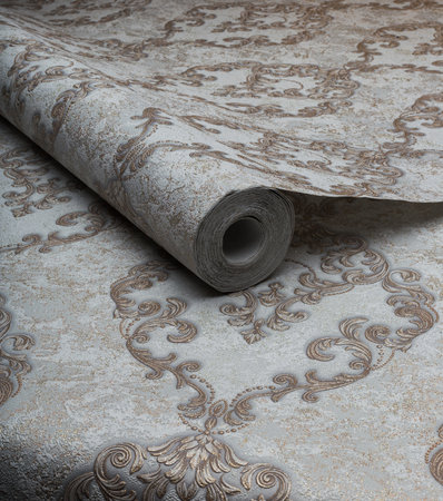 Large roll of wallpaper for the wall with a beautiful textureの写真素材