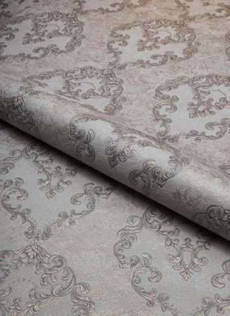 Large roll of wallpaper for the wall with a beautiful textureの写真素材