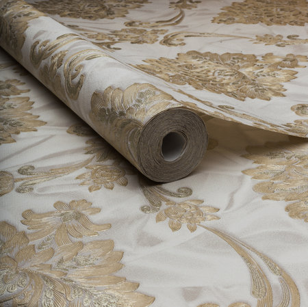 Large roll of wallpaper for the wall with a beautiful textureの写真素材