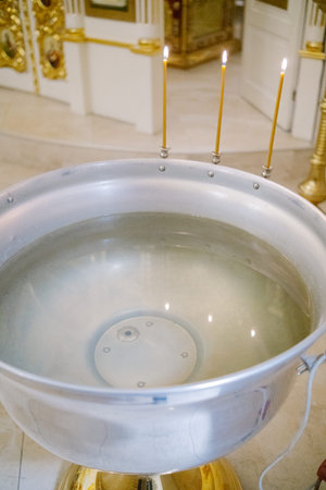 Accessories for a childs baptism in a Christian church