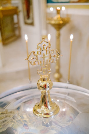 Accessories for a childs baptism in a Christian church