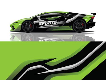 sport car decal wrap design vector sport car decal wrap design vectorのイラスト素材