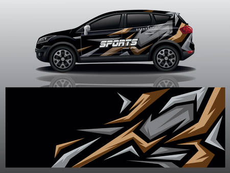 sport car decal wrap design vector sport car decal wrapのイラスト素材