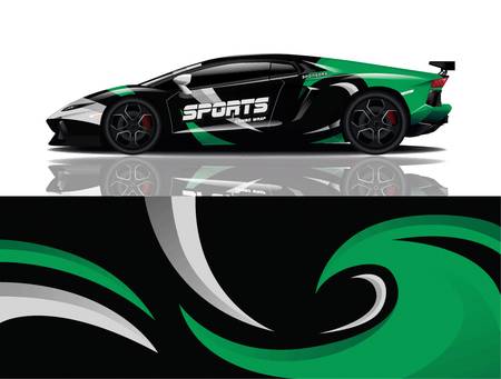 sport car decal wrap design vectorのイラスト素材