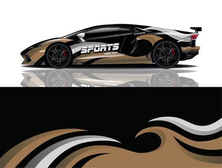 sport car decal wrap design vectorのイラスト素材
