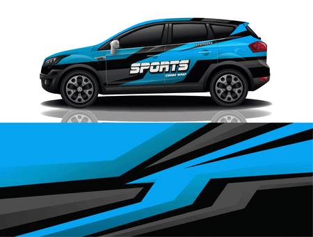 sport car decal wrap design vectorのイラスト素材