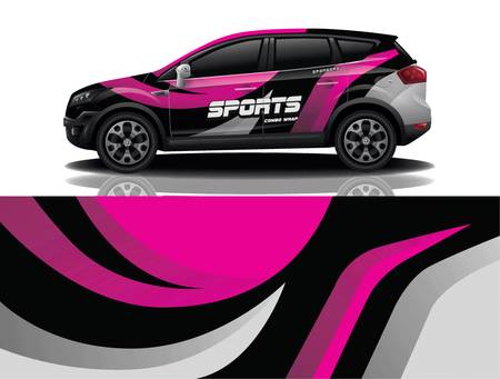 sport car decal wrap design vectorのイラスト素材