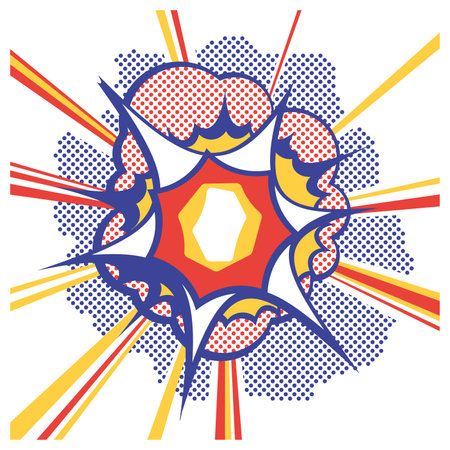 Colorful explosion or burst. Vector illustration in Pop Art styleのイラスト素材