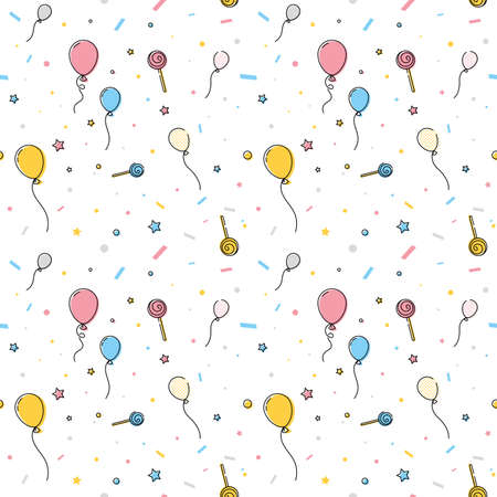 Birthday or celebration. Seamless vector pattern or backgorundのイラスト素材
