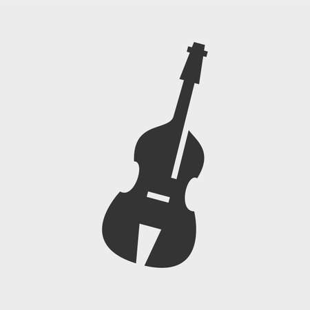 Double bass. Simple monochrome iconのイラスト素材