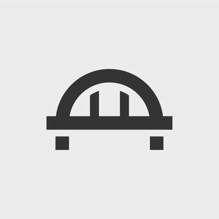 Arch bridge. Simple vector monochrome iconのイラスト素材